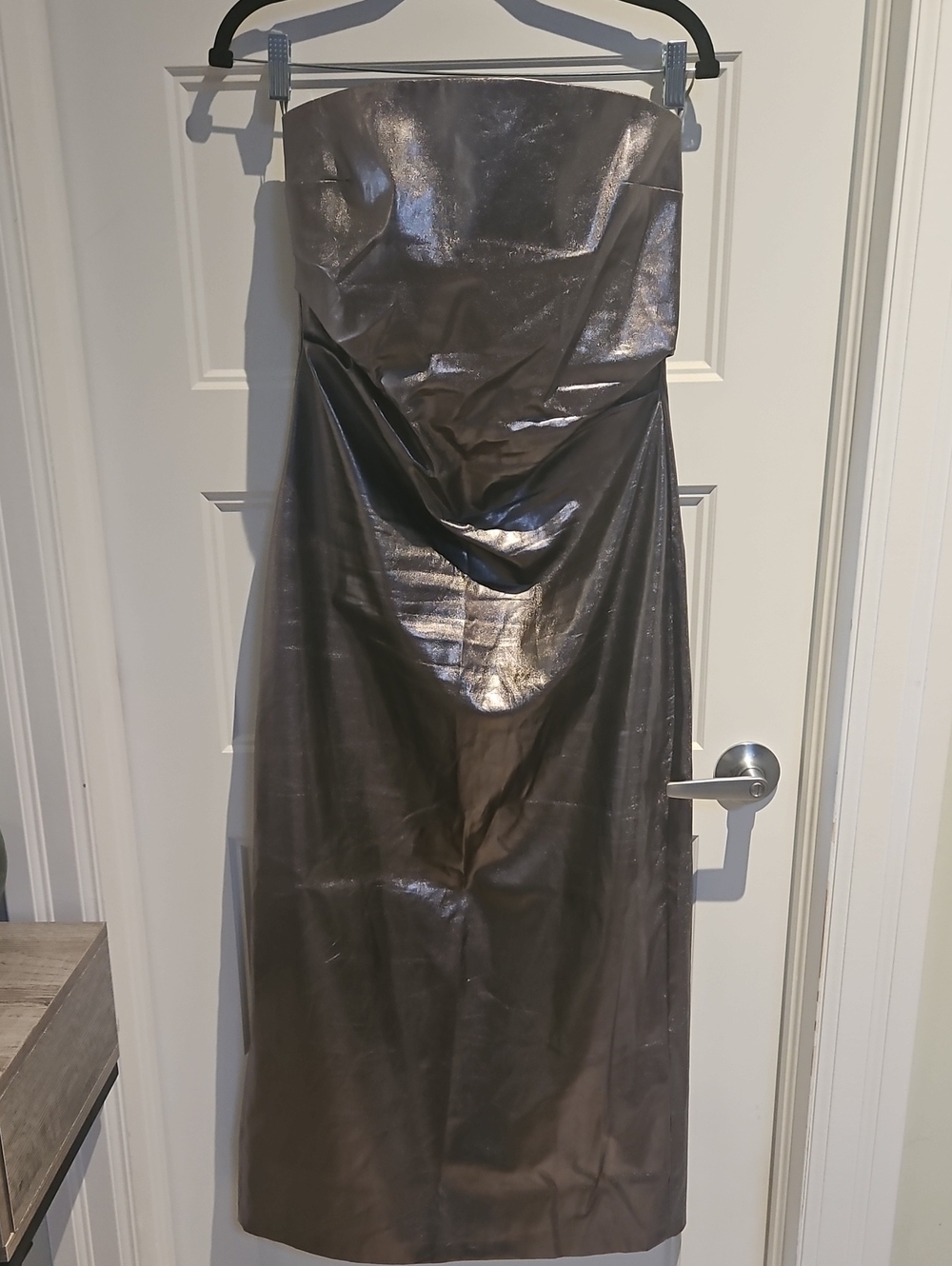 Zara Strapless Metallic Brown Gown